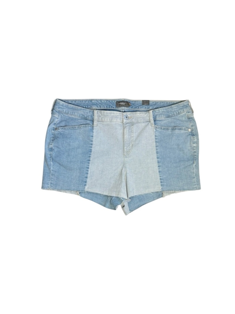 Torrid Denim Shorts Size 22 Patchwork Colorblock Y2K Festival Grunge NWT